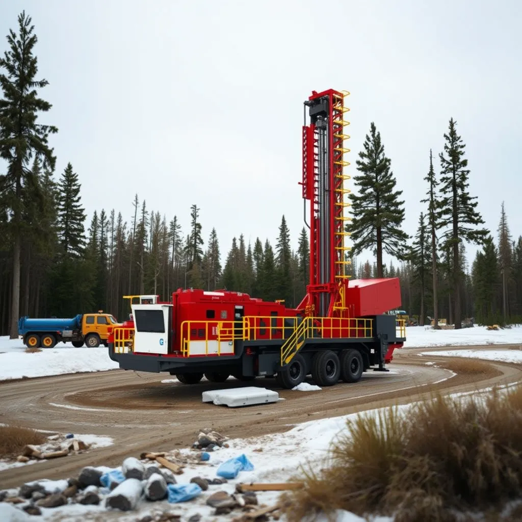 Подготовка буровой площадки на месторождении в Якутии